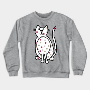 Cute Cat with Magentaverse Spots Crewneck Sweatshirt